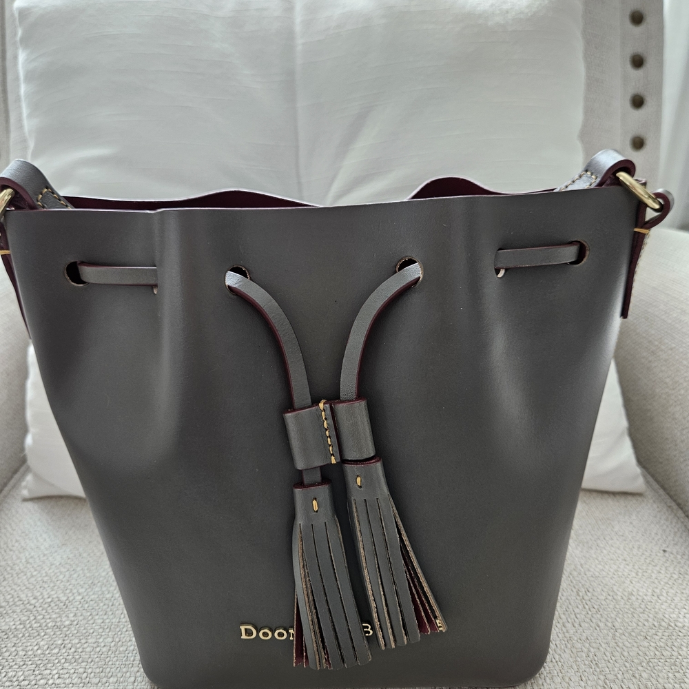 Dooney & Bourke Grey and Burgundy Women's Bag And Wallet - Picture 3 of 15